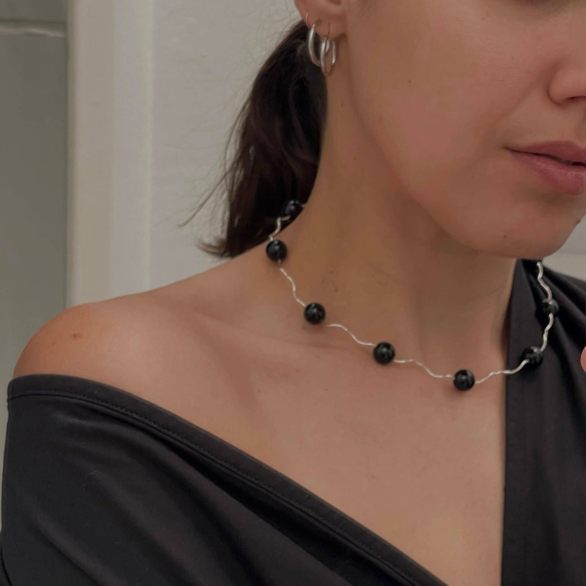 Onyx Tube Necklace