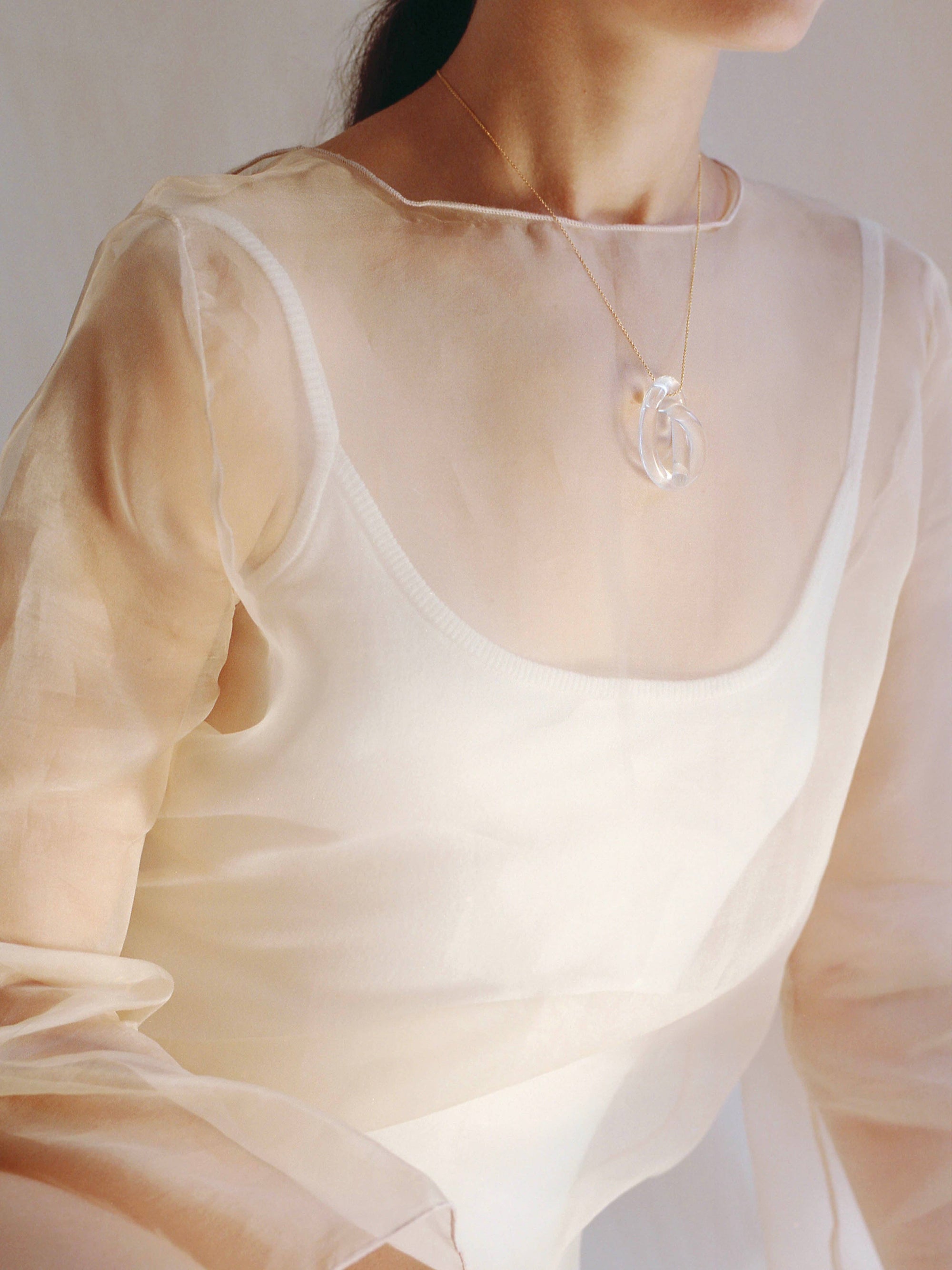 Lucite Knot Necklace