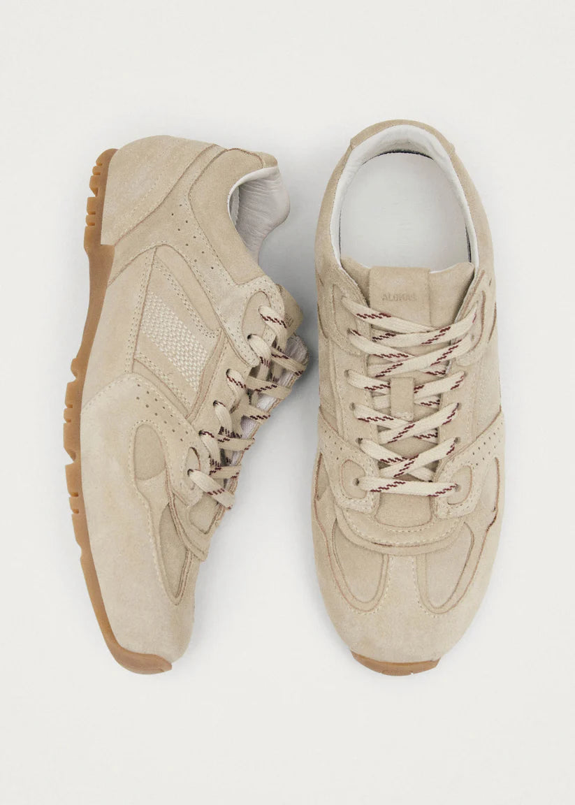 Tb.56 Suede Cream Leather Sneakers by Alohas | The Sunday