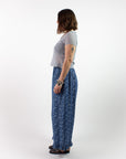 Floral Chambray Ruffle Pants