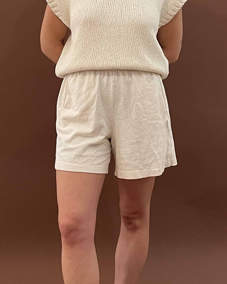 Flared Basketball Shorts in Naturel by Le Bon Shoppe | The Sunday Standard