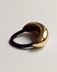 Wide Crescent Metal Ponytail Hair Tie