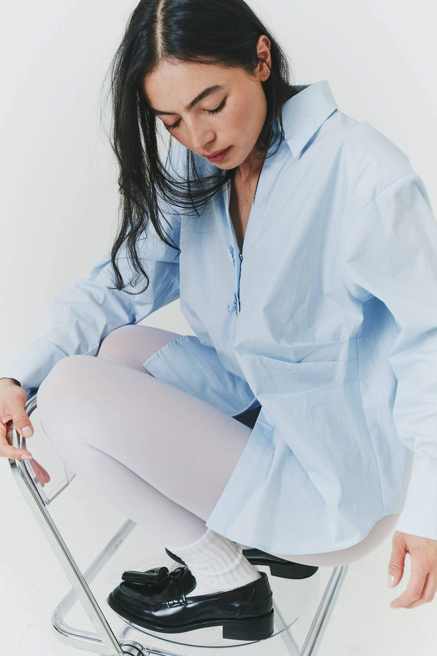 Rosette Button Up Long Sleeve Shirt
