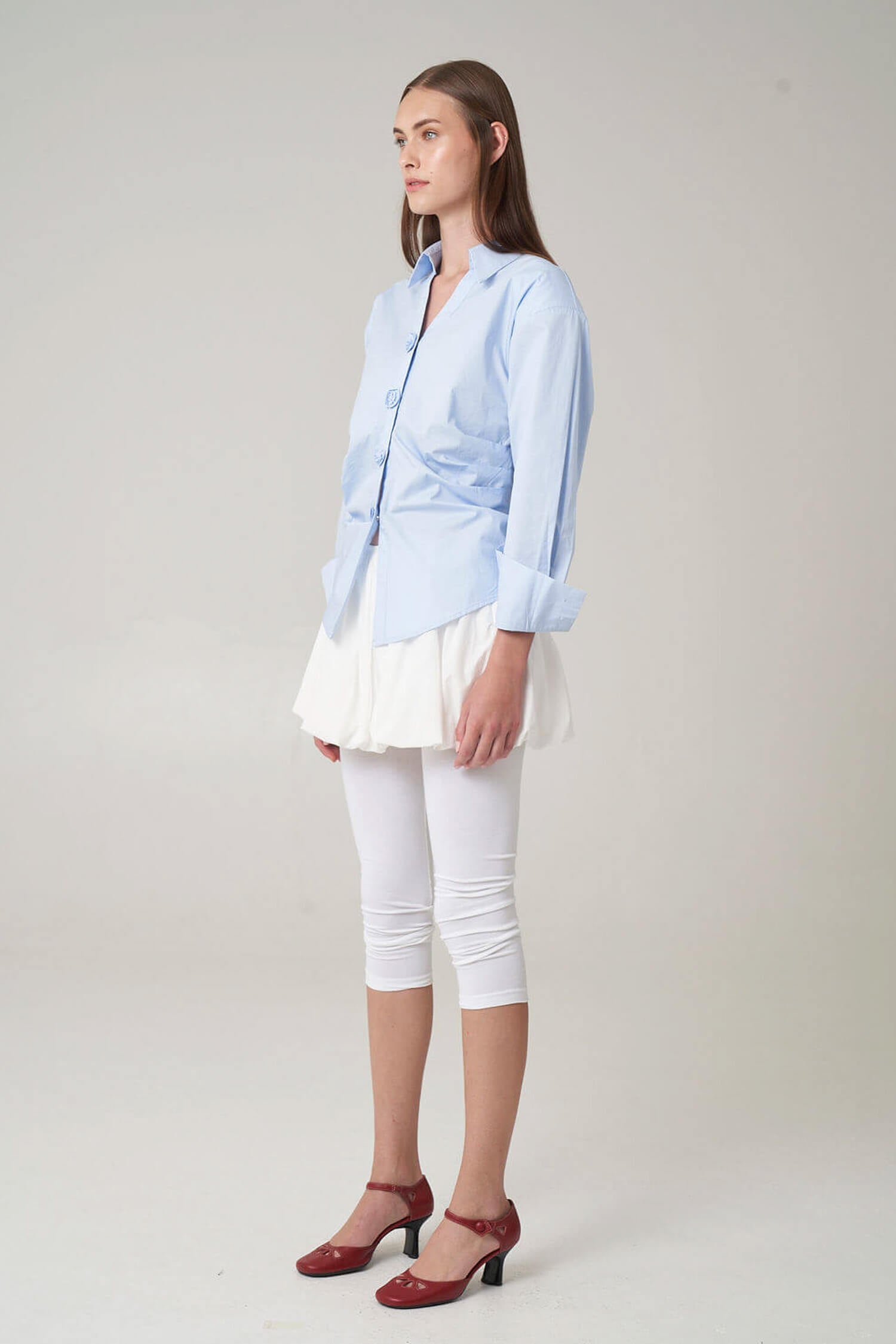 Rosette Button Up Long Sleeve Shirt
