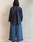 Floral Chambray Ruffle Pants