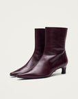 Ambar Rift Burgundy Leather Ankle Boots