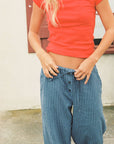 Laundered Stripe Linen Pant