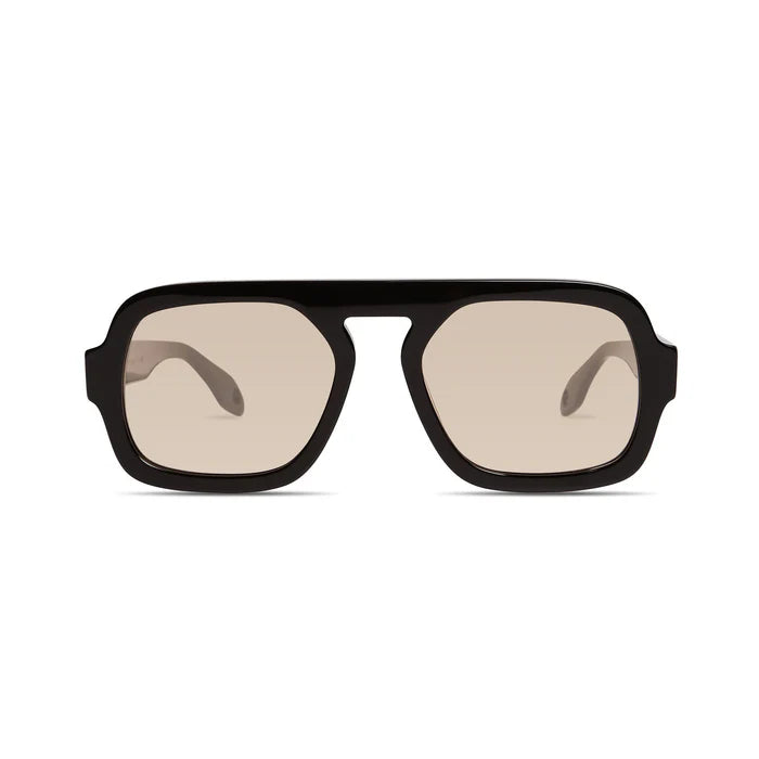 Jane in Black Gloss with Light Brown Lens | Sunglasses by Elisa