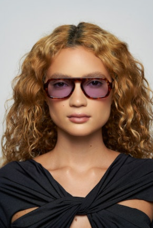 Mini Jane in Red Tortoise with Purple Lens | Sunglasses by Elisa