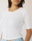 Short Sleeve Lace-Trim Cardi