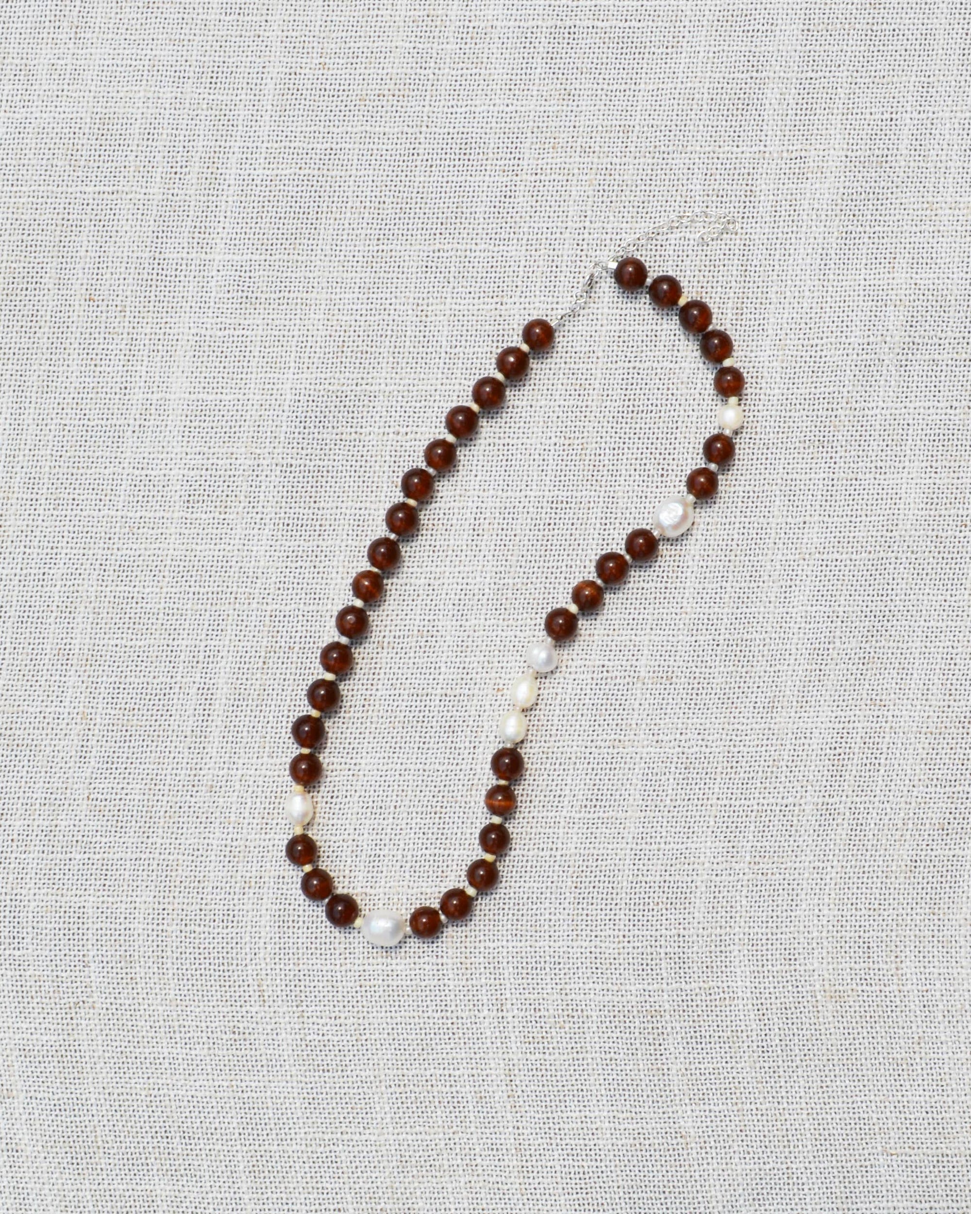 Coffee Pearl Beaded Necklace