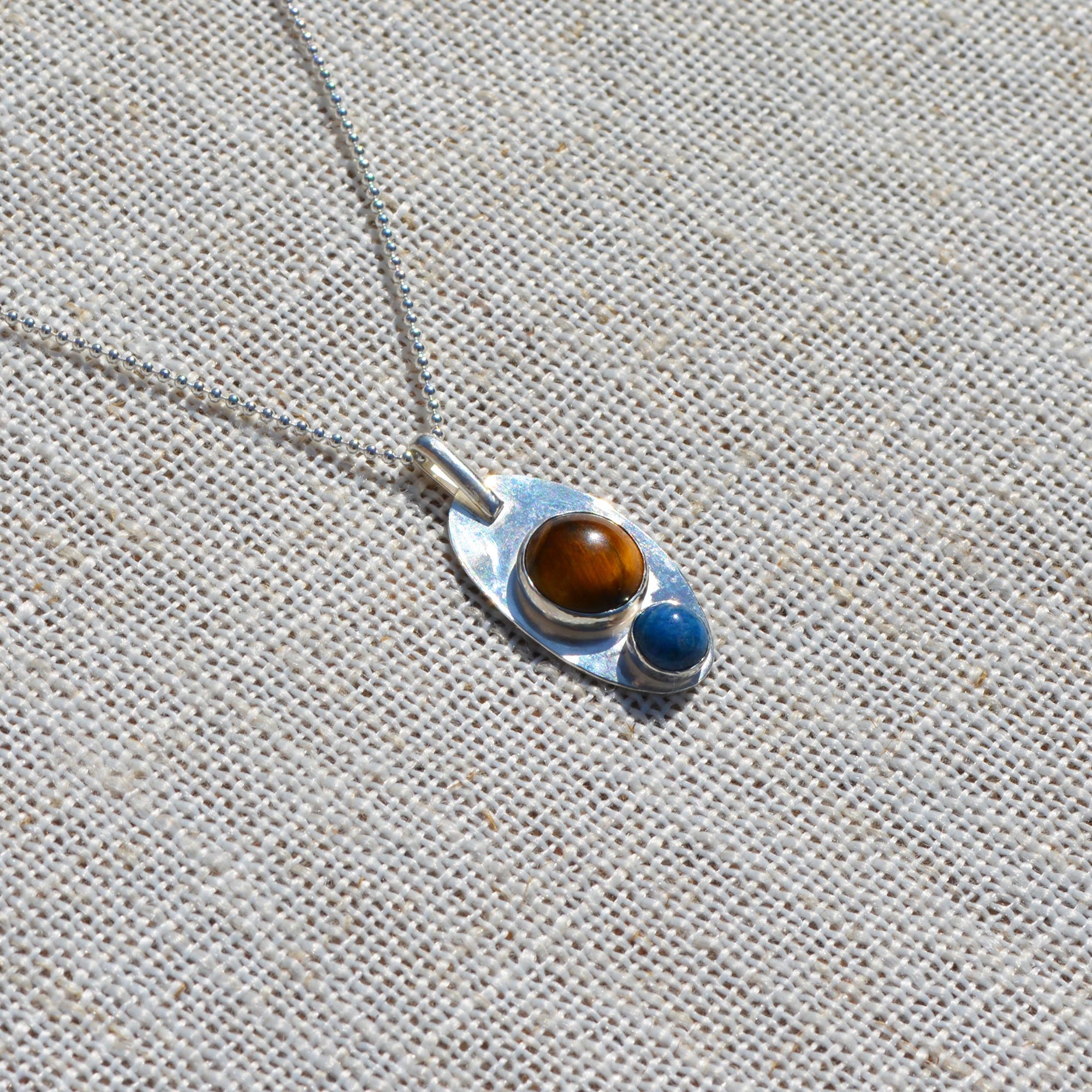 Tiger's Eye &amp; Lapis Stone Pendant
