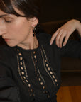 Onyx Bamboo Dangle Earrings