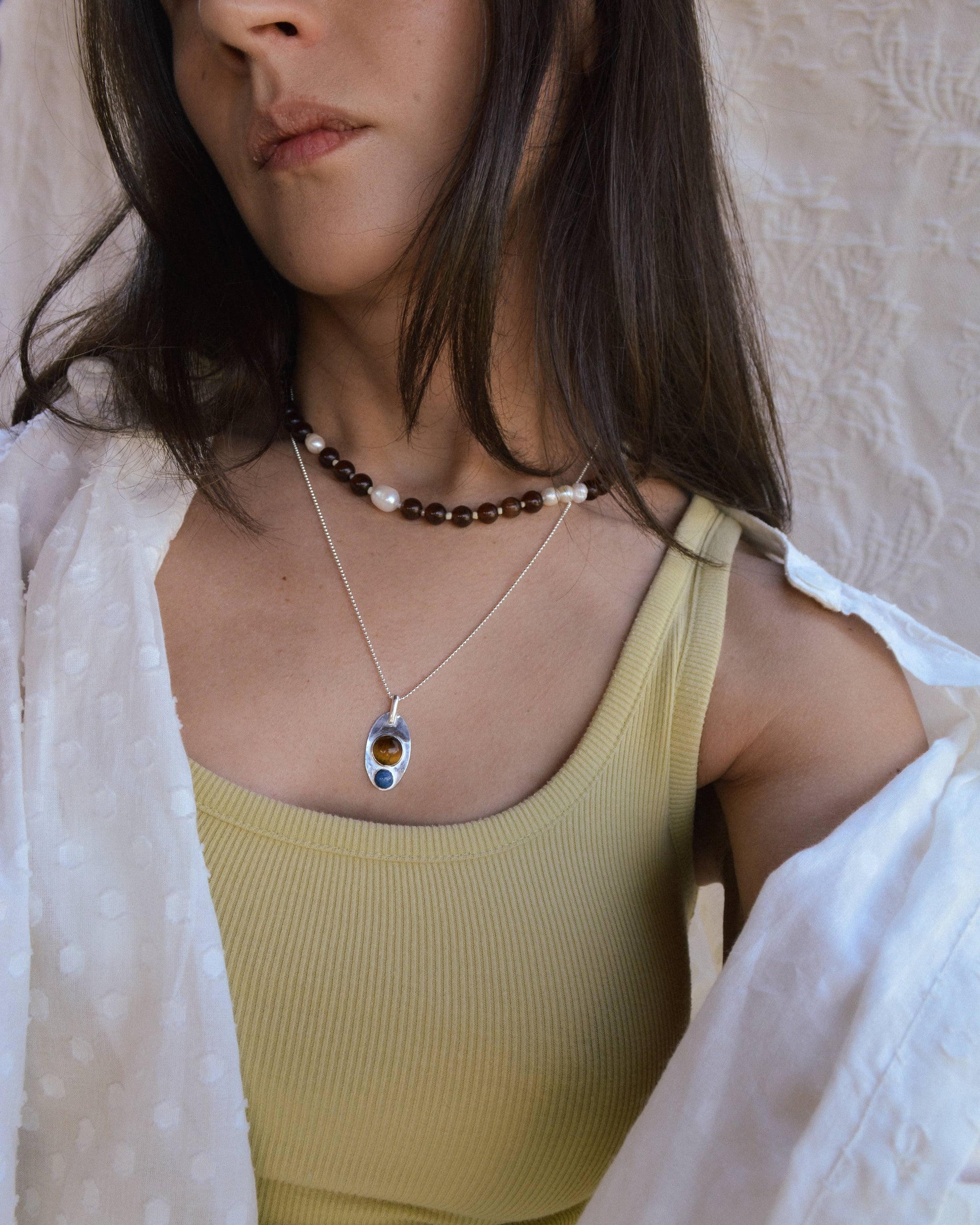 Tiger's Eye &amp; Lapis Stone Pendant