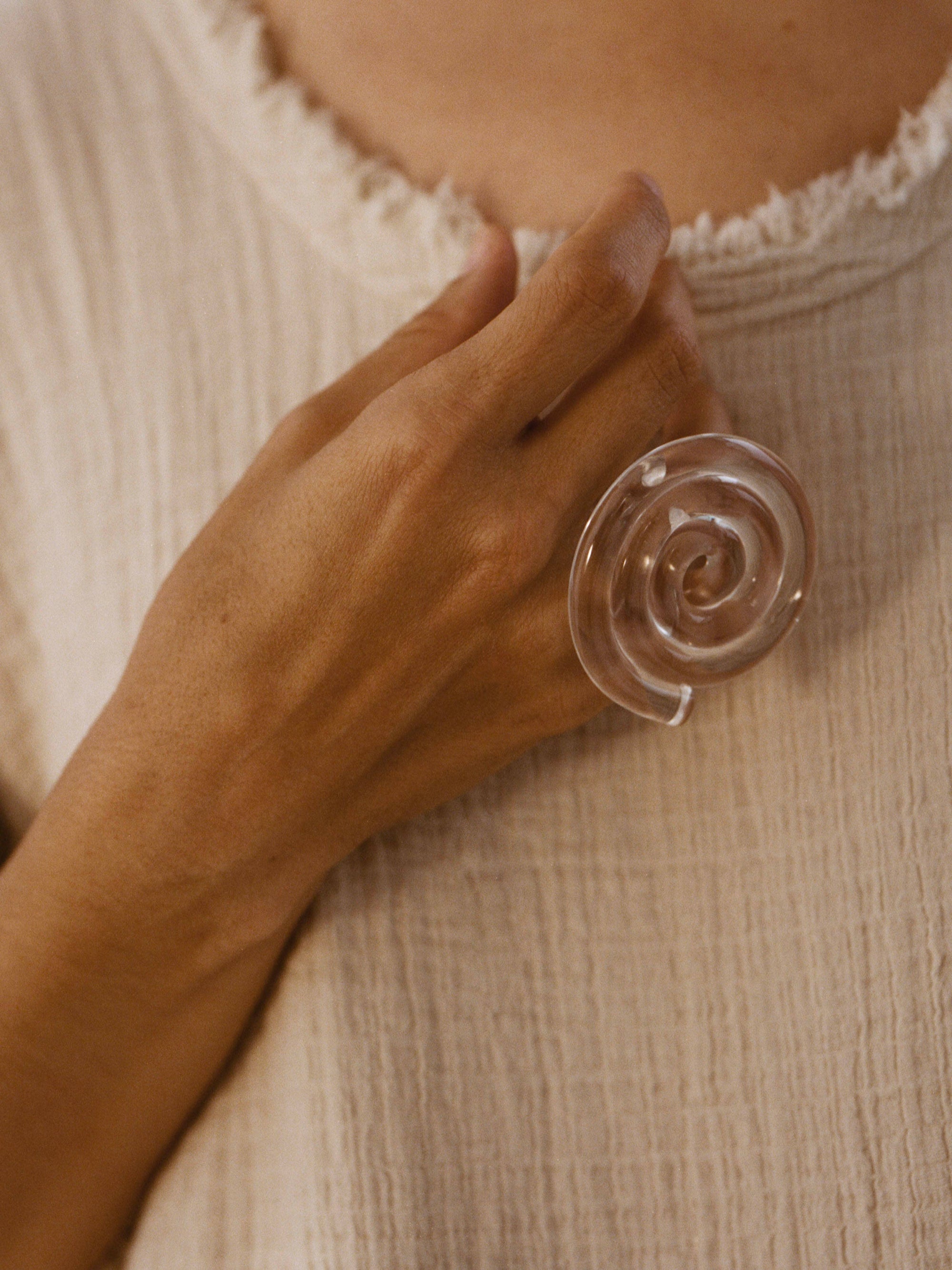 Lucite Spiral Ring
