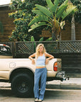 Laundered Stripe Linen Pant