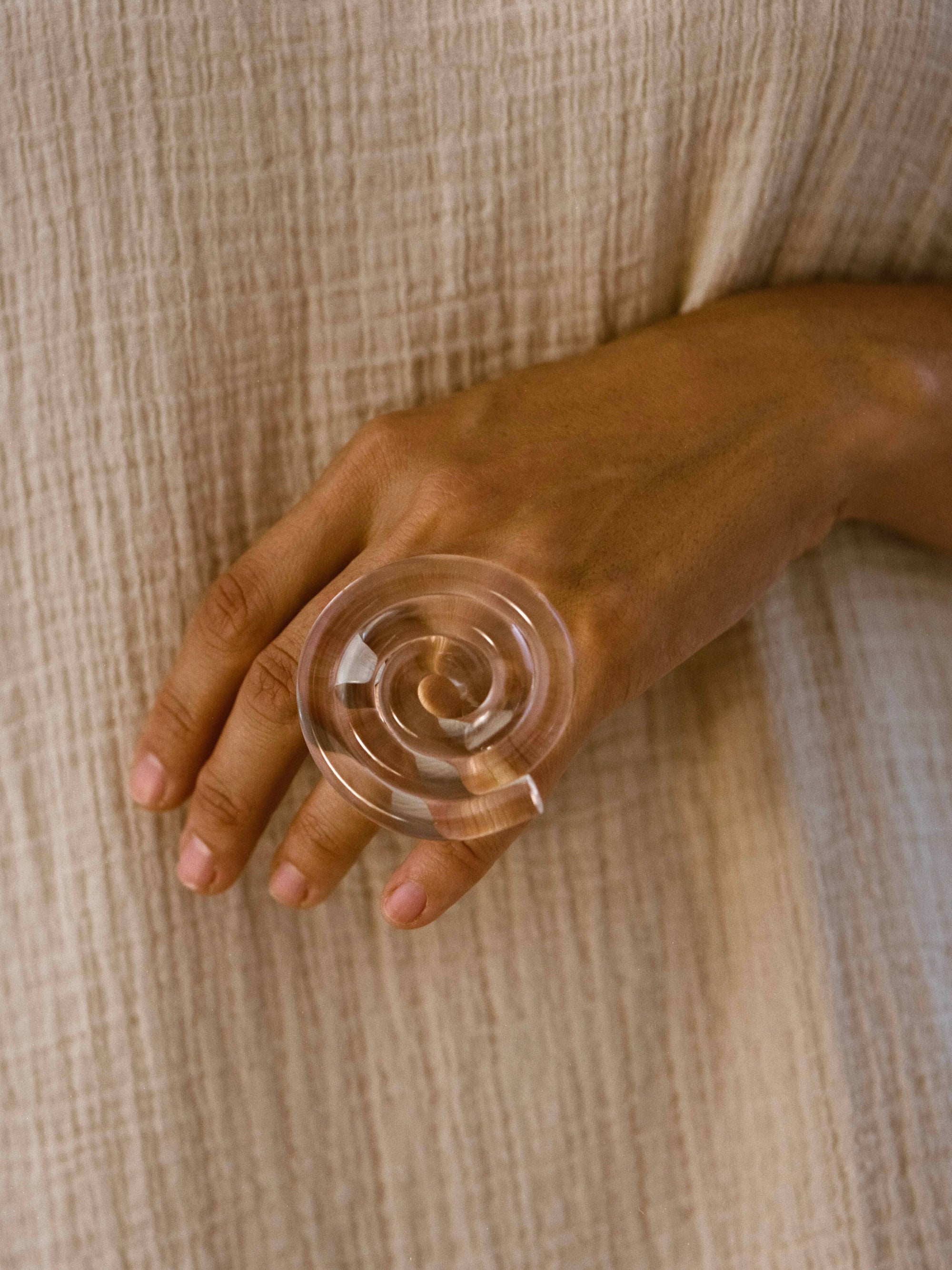 Lucite Spiral Ring