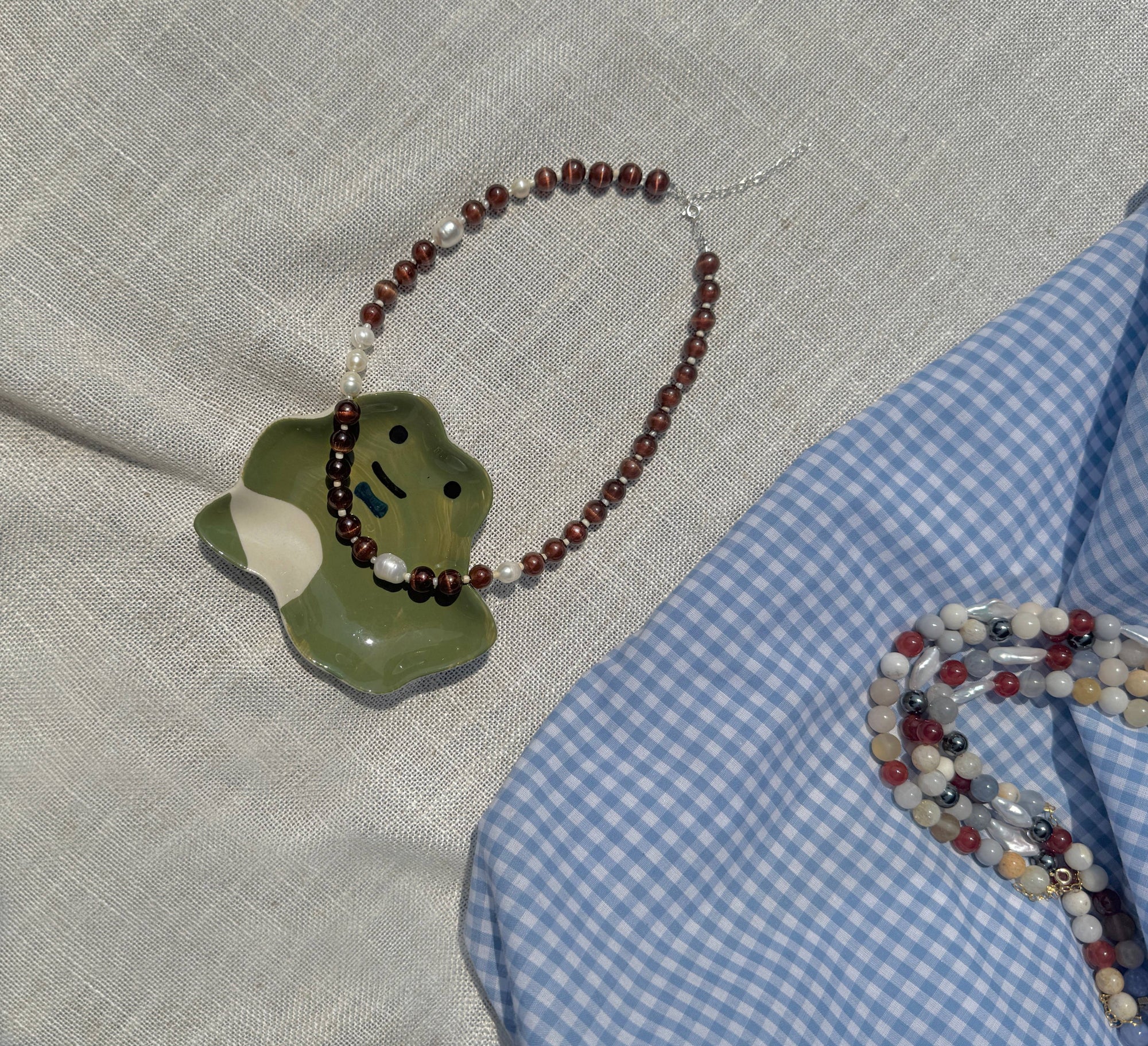 Coffee Pearl Beaded Necklace