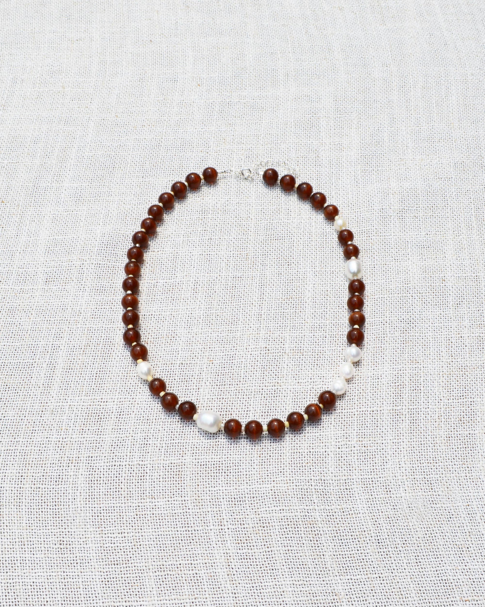 Coffee Pearl Beaded Necklace