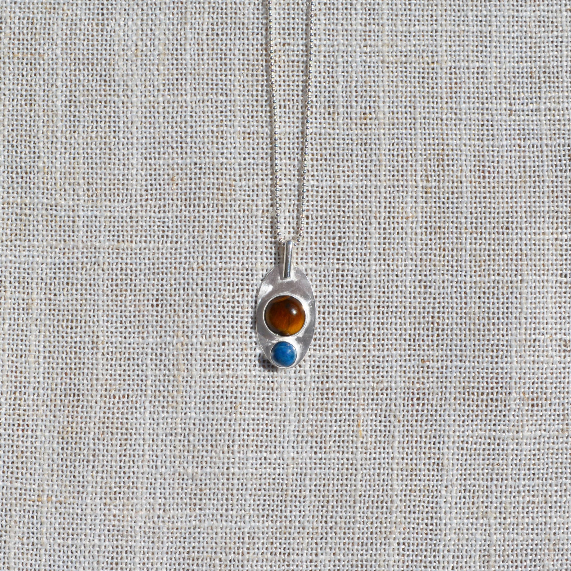 Tiger's Eye &amp; Lapis Stone Pendant