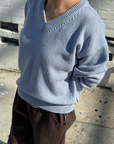 Abby Cotton V-Neck Sweater