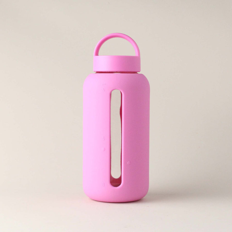 Day Bottle in Bubblegum by Bink  Hydration Tracking Glass & Silicone Water  Bottle – The Sunday Standard