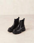 Berenice Black Leather Ankle Boot