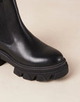 Berenice Black Leather Ankle Boot