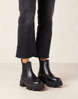 Berenice Black Leather Ankle Boot