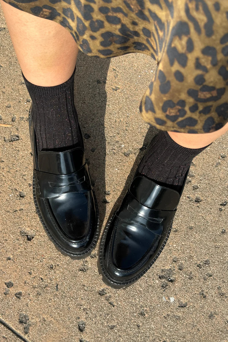 Cotton Ribbed Modal Lurex Her Socks