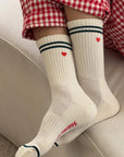 Embroidered Cotton Boyfriend Socks