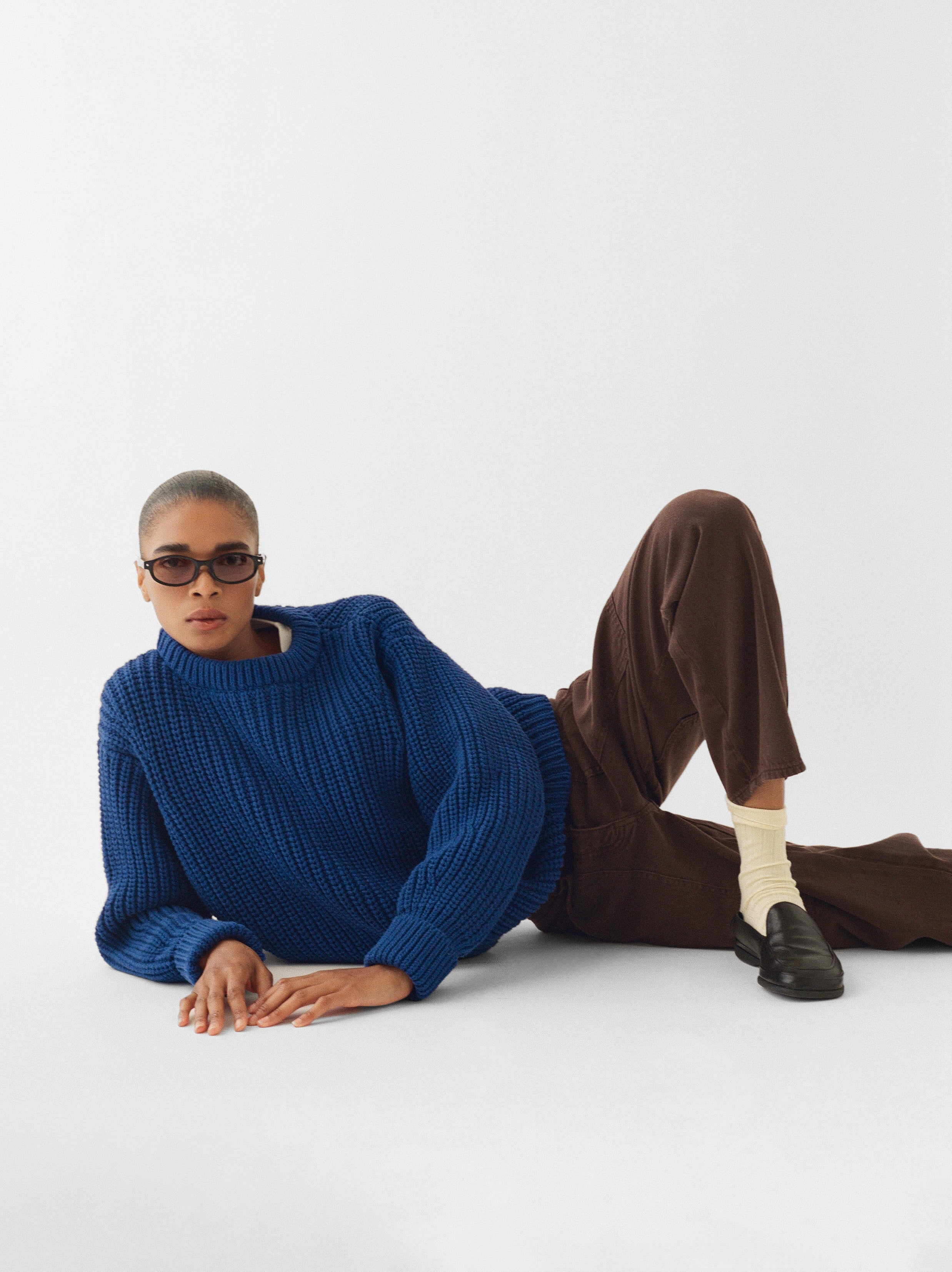 James Street Co Chunky Lowe Pullover Cobalt | The Sunday Standard