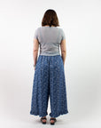 Floral Chambray Ruffle Pants