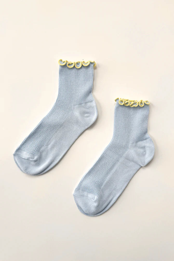 The Petite Ruffled Modal Socks
