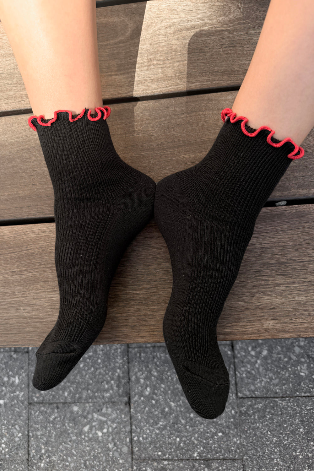 The Petite Ruffled Modal Socks