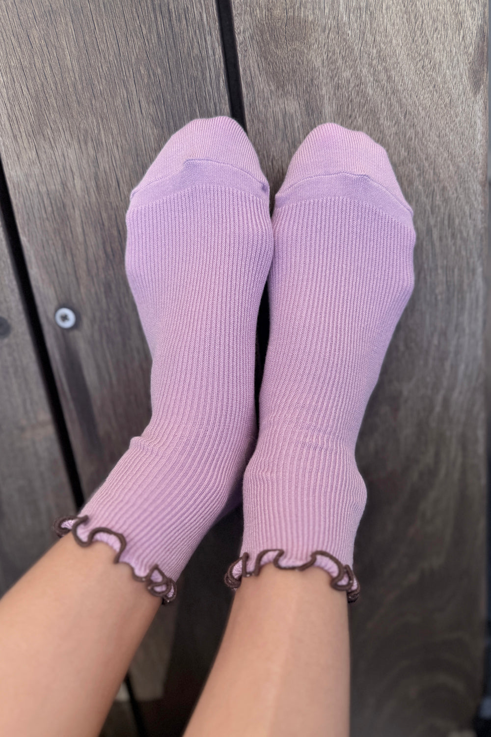 The Petite Ruffled Modal Socks