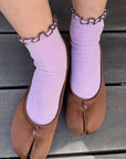 The Petite Ruffled Modal Socks
