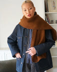 Denim Barn Jacket with Removable Scarf