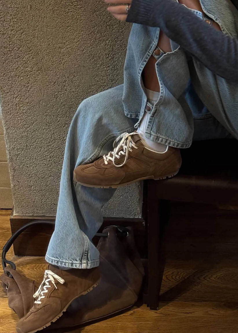 Tb.56 Suede Brown Leather Sneakers by Alohas | The Sunday