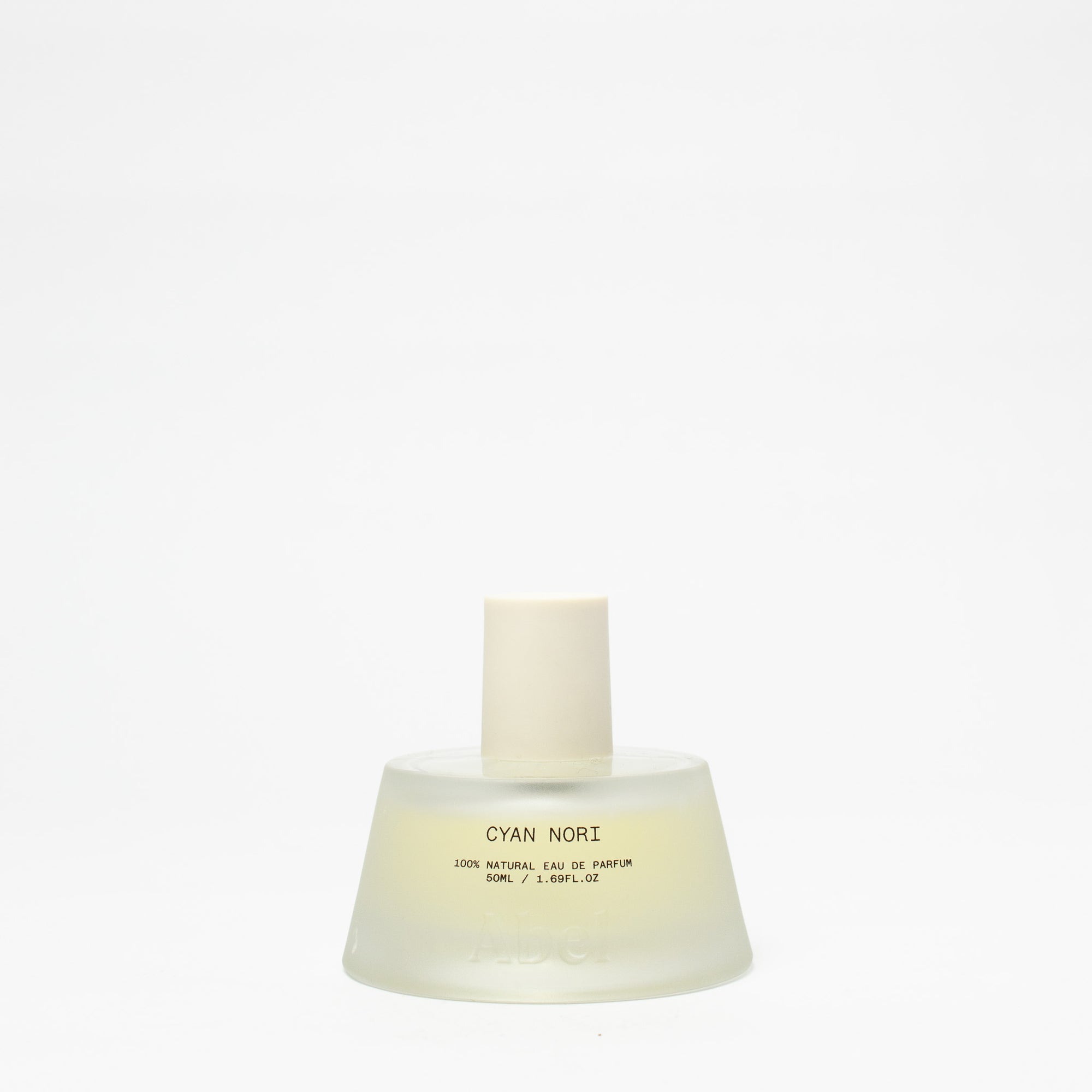 Cyan Nori perfume bottle on a white background