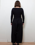 Recline V-Neck Long Sleeve