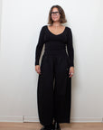 Recline V-Neck Long Sleeve