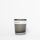 Gray candle with a white label on a white background