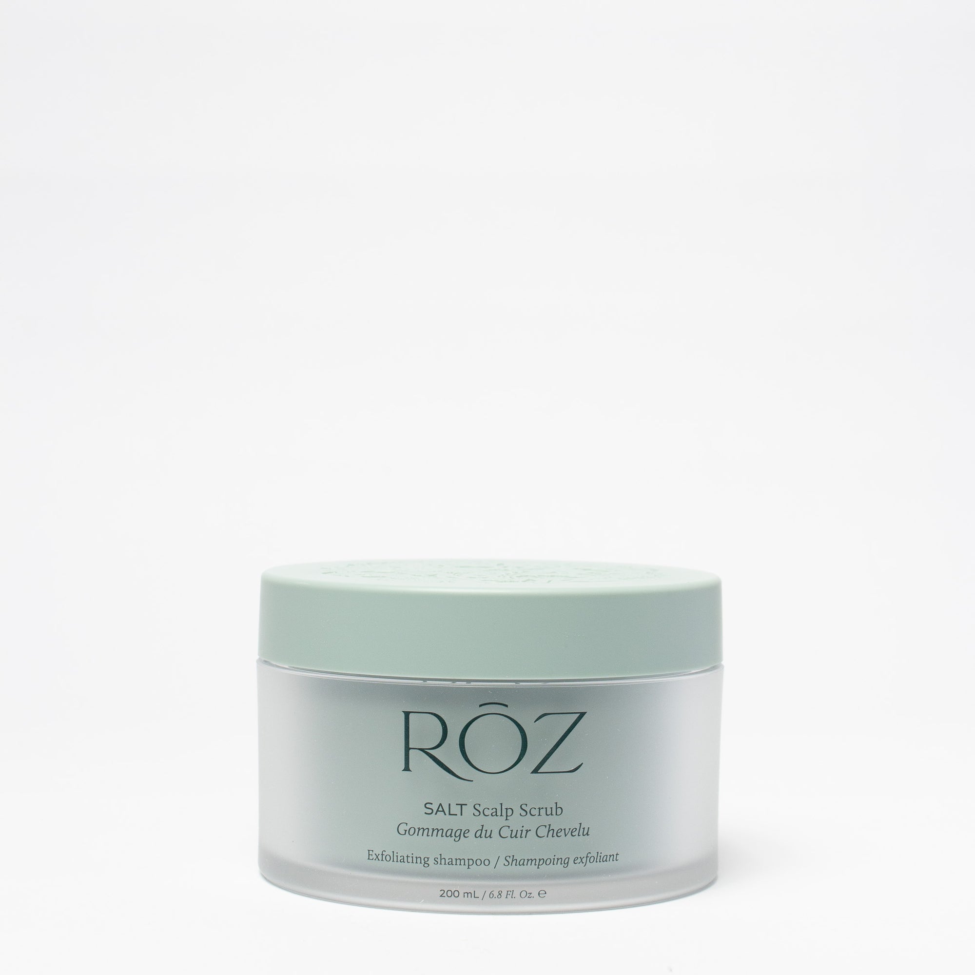 Jar of Röz Salt Scalp Scrub on a white background