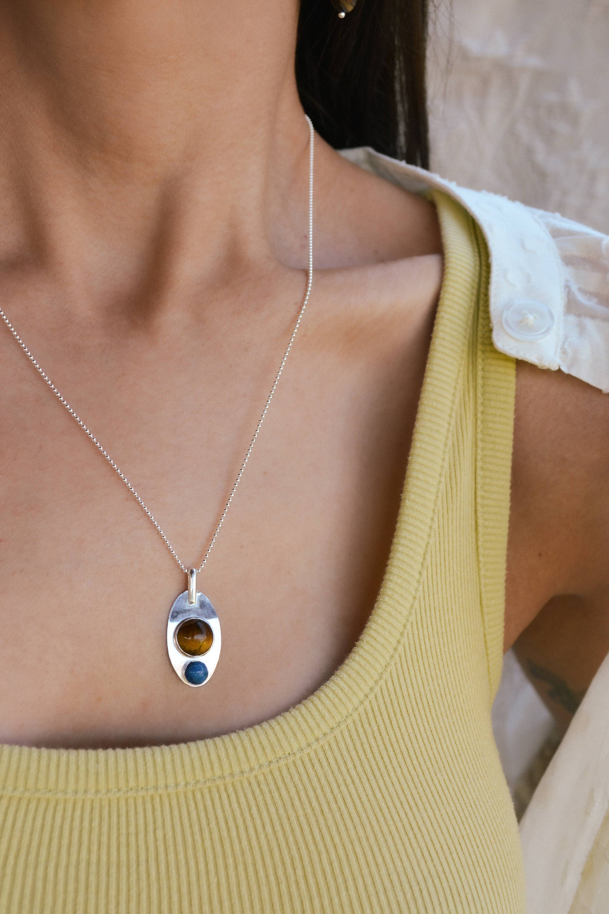 Tiger's Eye &amp; Lapis Stone Pendant