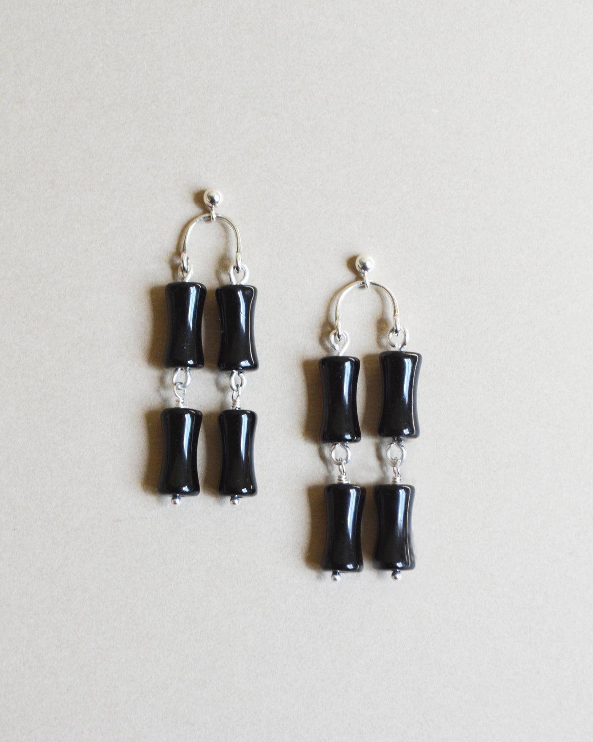 Onyx Bamboo Dangle Earrings