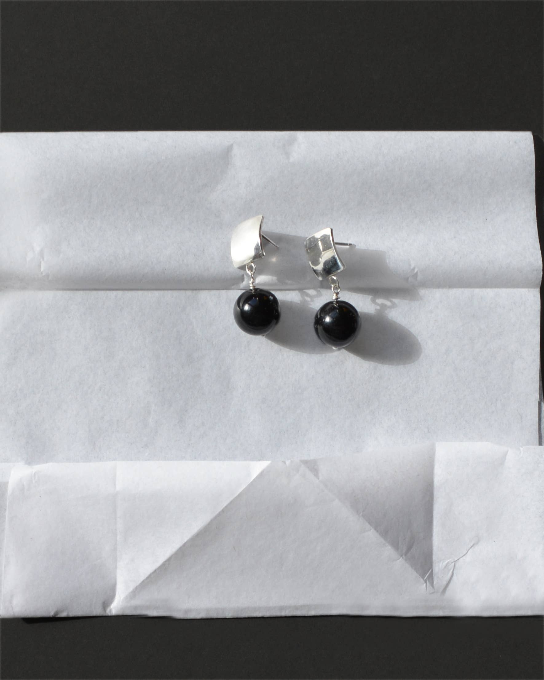 Silver Onyx Earrings