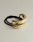 Wide Sculptured Metal Ponytail Hair Tie