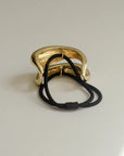 Wide Sculptured Metal Ponytail Hair Tie