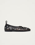 Rosalind All Studs Vintage Effect Brown Leather Ballet Flats